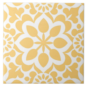 Elegantes portugiesisches Azulejo-Gelb Vintage-Mus Fliese