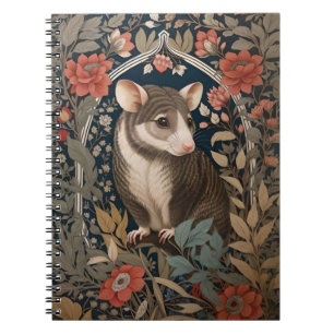 Elegantes Possum William Morris Inspiriert Floral Notizblock