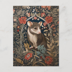 Elegantes Possum William Morris Inspiriertes Flora Postkarte
