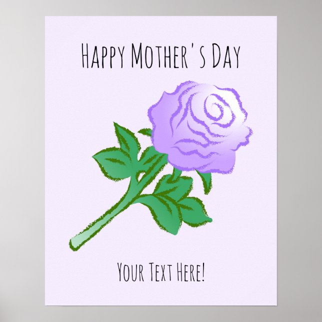Elegantes Poster mit einer violetten Rose (Vorne)