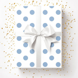 Elegantes Powder Blue Polka Dots Muster Geschenkpapier