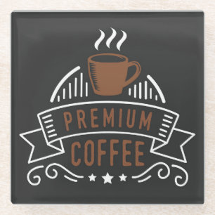 Elegantes Premium Coffee Design Logo Glasuntersetzer