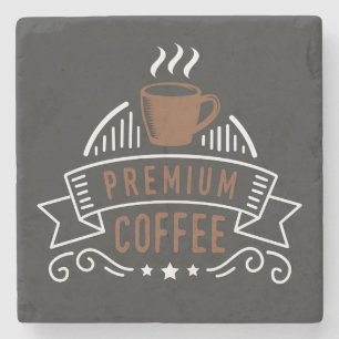 Elegantes Premium Coffee Design Logo Steinuntersetzer
