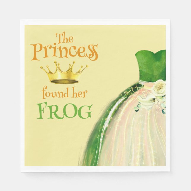 Elegantes Princess Frog Brautparty Vielen Dank Serviette (Vorderseite)