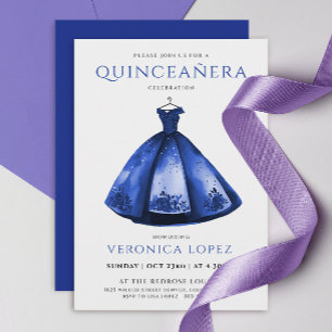 Elegantes Prinzessinnen-Blutrot-Kleid Quinceañera Einladung