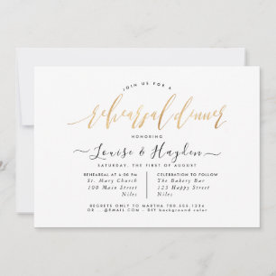 Elegantes Probedessen, Faux-Gold moderne Schrift Ankündigung