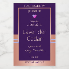 Elegantes Produktverpackungslabel Lila Rose Gold Lebensmitteletikett