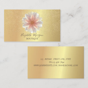 Elegantes professionelles chic Lotus Gold Konfetti Visitenkarte