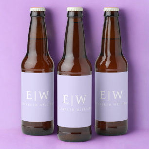 Elegantes Professionelles Einfaches Monogramm Mini Bierflaschenetikett