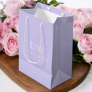 Elegantes Professionelles Einfaches Monogramm Mini Mittlere Geschenktüte