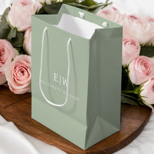 Elegantes Professionelles Einfaches Monogramm Mini Mittlere Geschenktüte