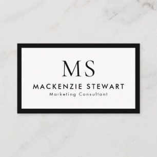 Elegantes Professionelles Einfaches Monogramm Mini Visitenkarte