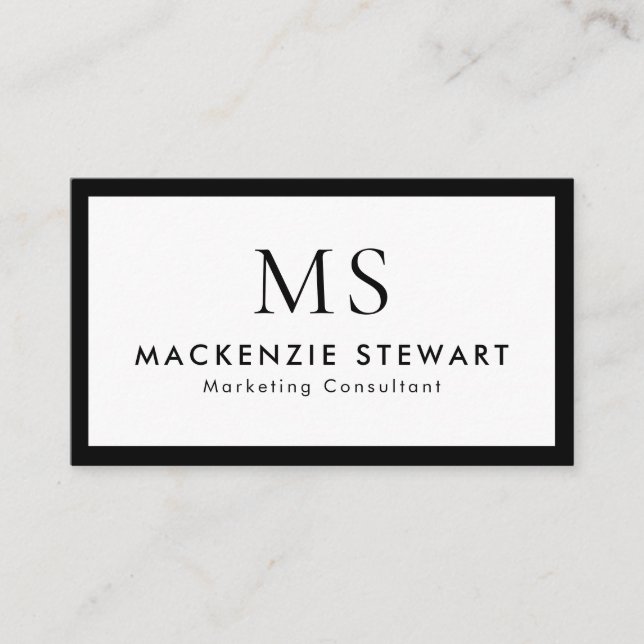 Elegantes Professionelles Einfaches Monogramm Mini Visitenkarte (Vorderseite)