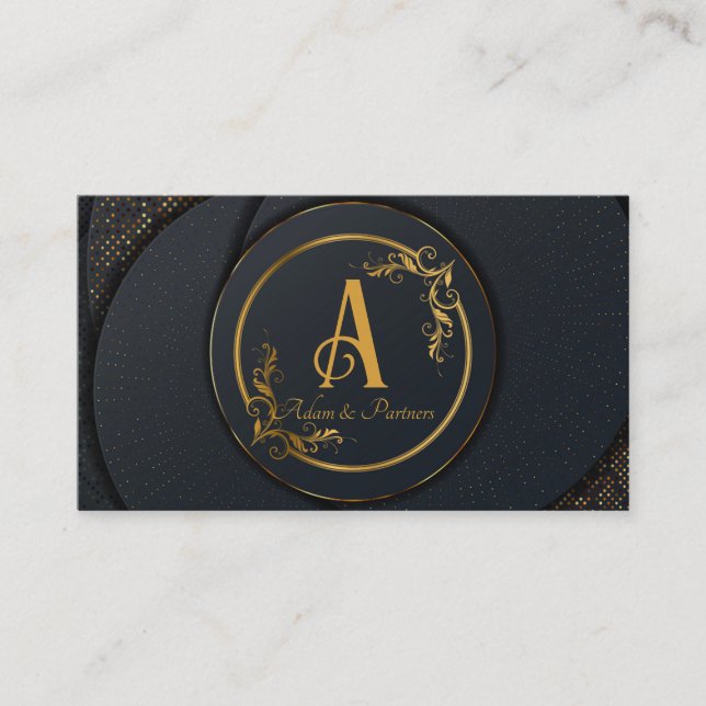 Elegantes Professionelles Einfaches Monogramm Mini Visitenkarte (Vorderseite)