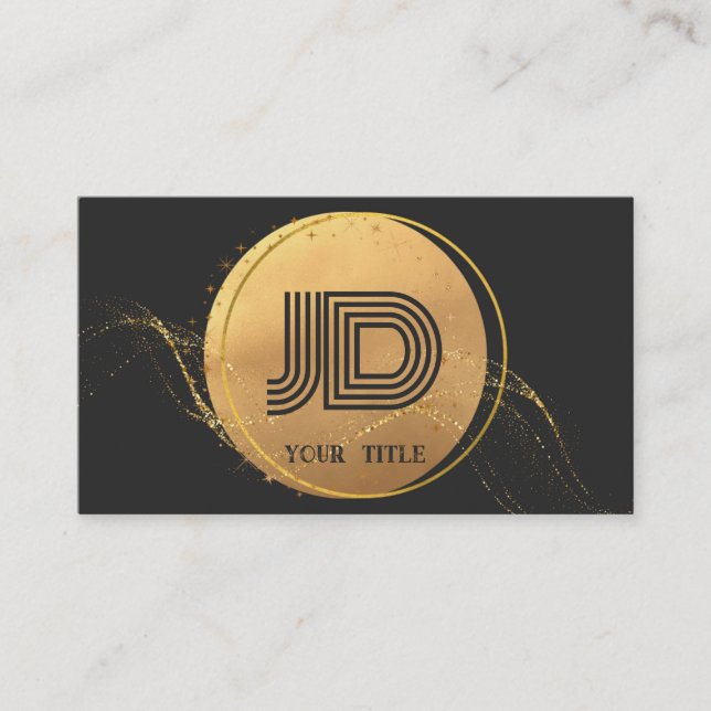 Elegantes Professionelles Einfaches Monogramm Mini Visitenkarte (Vorderseite)