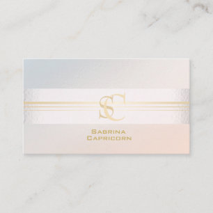 Elegantes professionelles Erröten Perlen Monogramm Visitenkarte