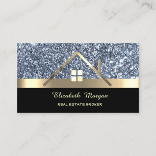Elegantes professionelles Glitter-Hausdach Visitenkarte
