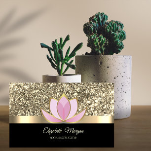 Elegantes professionelles Gold, Lotusblumen Yoga Visitenkarte