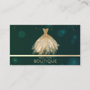 Elegantes professionelles goldenes Glitter-Kleid B Visitenkarte
