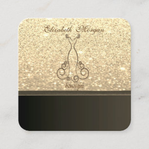 Elegantes Professionelles Modernes Glitzerndes Kle Quadratische Visitenkarte