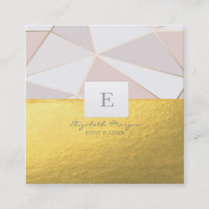 Elegantes professionelles Monogramm Gold, Geometri Quadratische Visitenkarte