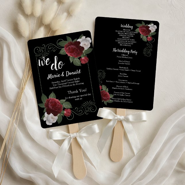 Elegantes Programm für Burgund und Rosa Blume Fächer (Von Creator hochgeladen)
