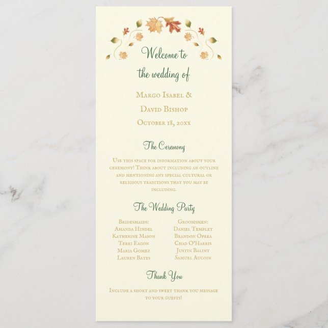 Elegantes Programm für den Herbstausstieg (Vorderseite)