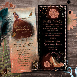 Elegantes Programm für Vintage Kupfer-Rose Quinceñ