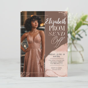 Elegantes Prom Senden von Earth Pink Portrait-Foto Einladung