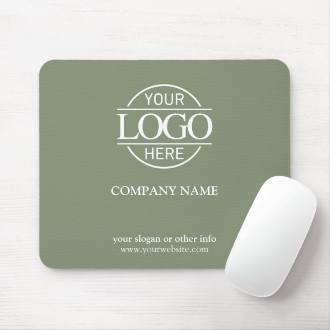 Elegantes Promotions-Logo in Salbeigrün Mousepad (Mit Mouse)