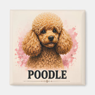 Elegantes Pudel Premium-Hundeporträt Kunstwerk Magnet