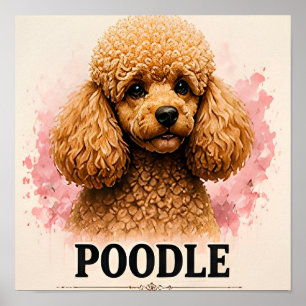 Elegantes Pudel Premium-Hundeporträt Kunstwerk Poster