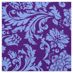 Elegantes Pulver Blaue und Lila Blütendampfer Stoff