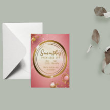 Elegantes Pulver Rosa Prom Einladung