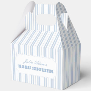 Elegantes, pulverblaues, gestreiftes Muster - Baby Geschenkschachtel