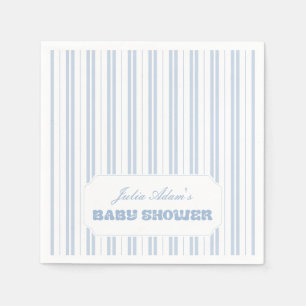 Elegantes, pulverblaues, gestreiftes Muster - Baby Serviette
