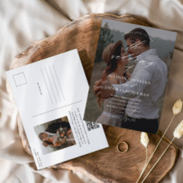 Elegantes QR Code Foto Einladung zur Hochzeit Postkarte