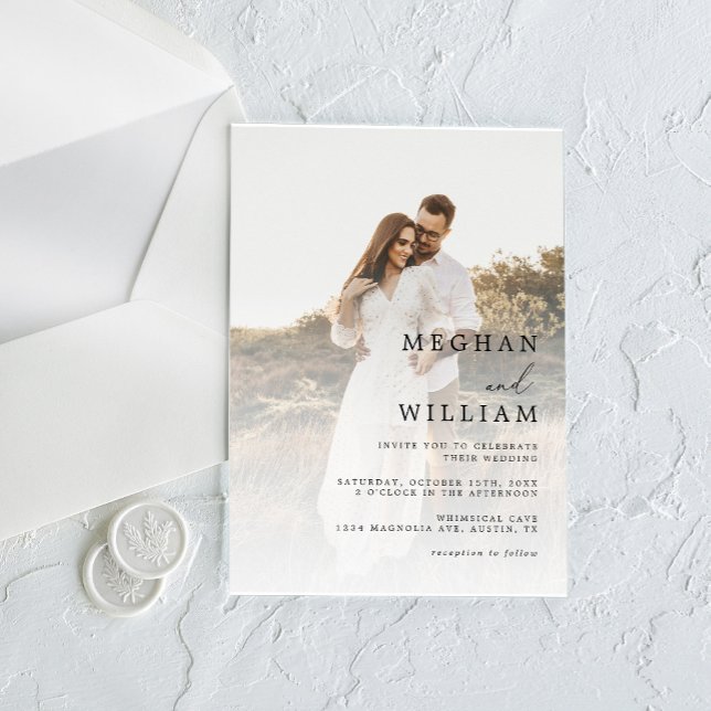 Elegantes QR Code Foto Hochzeit Acryleinladungen (Von Creator hochgeladen)