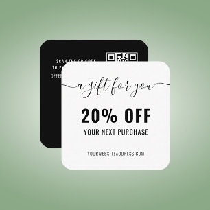 Elegantes QR Code Loyalty Business Promo Schwarz-w Rabattkarte