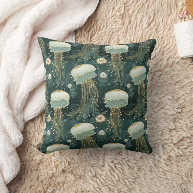 Elegantes Quallenmuster - unter dem Meer Kissen (Decke)