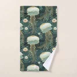 Elegantes Quallyfish Muster - Individuelle Name Badhandtuch Set