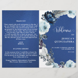Elegantes Quinceañera Navy und Royal Blue Program