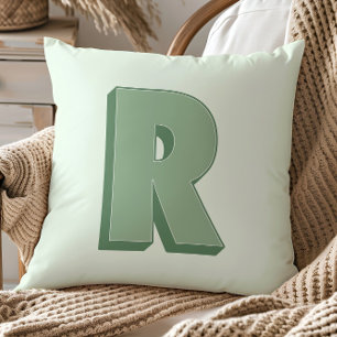 Elegantes R-Monogramm personalisierter Anfangsbuch Kissen