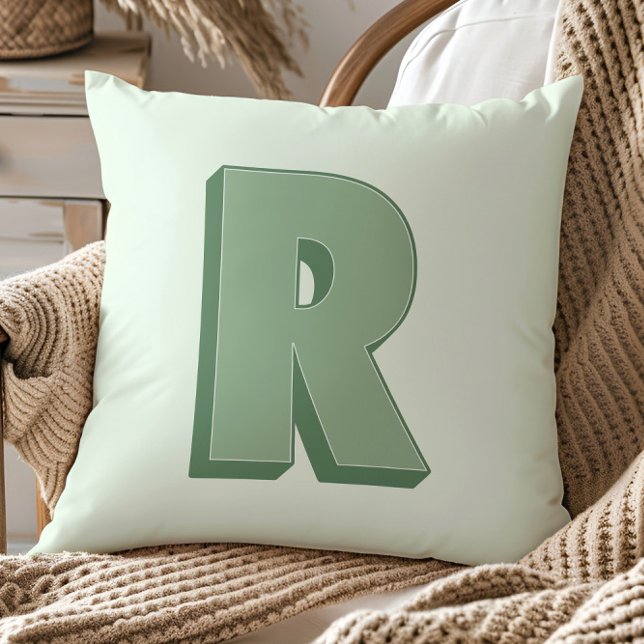 Elegantes R-Monogramm personalisierter Anfangsbuch Kissen (Von Creator hochgeladen)