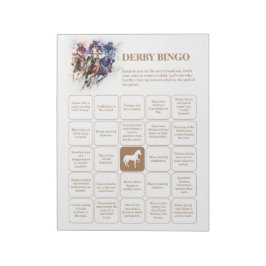 Elegantes Race Horse Derby Party Bingo Notizblock