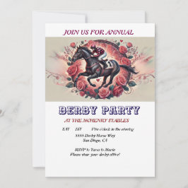 Elegantes Race Horse Derby Party Einladung zum Geb
