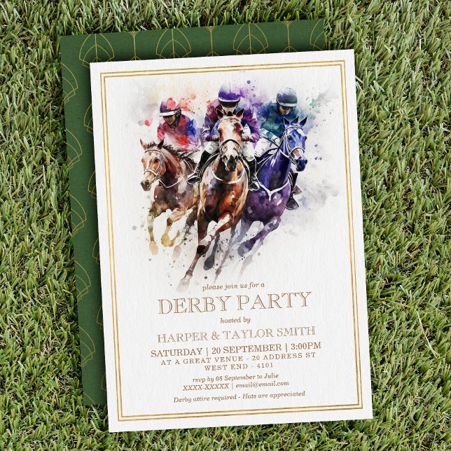 Elegantes Race Horse Derby Party Reiten Einladung (Von Creator hochgeladen)