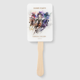 Elegantes Race Horse Derby Party Reiten Fächer