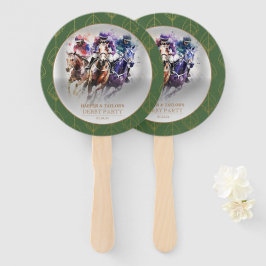 Elegantes Race Horse Derby Party Reiten Fächer
