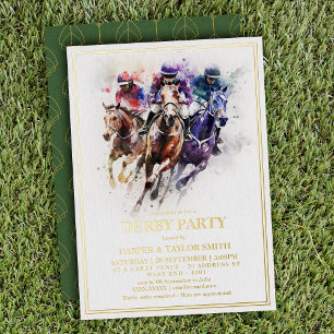 Elegantes Race Horse Derby Party Reiten Folieneinladung